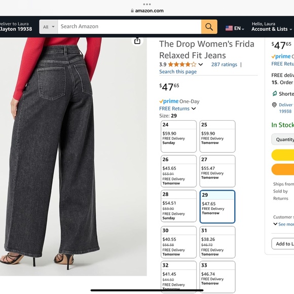 The Drop women’s Frida relaxed fit Jeans - Picture 2 of 6